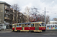 Tatra-T3SU #688-689 26-го маршрута на перекрестке улиц Мироносицкой и Веснина