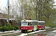 Tatra-T3SU #693-694 23-го маршрута на Московском проспекте возле станции метро "Имени А.С.Масельского"