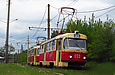 Tatra-T3SU #693-694 23-го маршрута на проспекте Тракторостроителей возле станции метро "Им. А.С. Масельского"