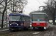 Tatra-T3SU #743 учебный и Tatra-T6B5 #4521 8-го маршрута на Московском проспекте возле станции метро "Площадь Восстания"
