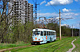 Tatra-T3SU #743 16-го маршрута на улице Героев Труда перед Лазьковским мостом
