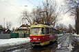 Tatra-T3SU #744 27-го маршрута на улице Октябрьской революции в районе улицы Власенко