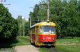 Tatra-T3SU #744 16-го маршрута на улице Героев Труда (остановка "531 микрорайон")