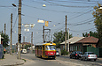 Tatra-T3SU #744 16-го маршрута на улице Веринской перед перекрестком с улицей Якира