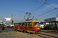 Tatra-T3SU #744 16-го маршрута поворачивает с улицы Академика Павлова на улицу Героев Труда