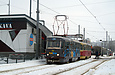 Tatra-T3SU #772-773 26-го маршрута на улице Героев Труда возле одноименной станции метро