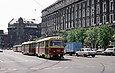 Tatra-T3SU #969-970 30-го маршрута поворачивает с площади Конституции на Московский проспект