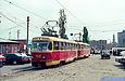 Tatra-T3SU #969-970 30-го маршрута на улице Пискуновской подъезжает к перекрестку с Пискуновским переулком