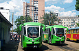 T3-ВПА #4107 5-го маршрута и #4108 8-го маршрута на конечной станции "Проспект Гагарина"