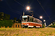 Tatra-T6A5 #4519 на ночных испытаниях по улице Морозова в районе остановки "Аллея Славы"