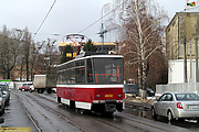Tatra-T6A5 #4532 12-го маршрута в Лосевском переулке в районе Пискуновского переулка