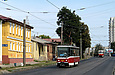 Tatra-T6A5 #4532 27-го маршрута на улице Гольдберговской в районе улицы Елизаветинской