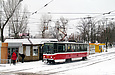 Tatra-T6A5 #4543 27-го маршрута на улице Москалевской напротив улицы Николая Бажана