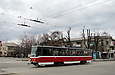 Tatra-T6A5 #4563 27-го маршрута на улице Молочной на перекрестке с проспектом Гагарина