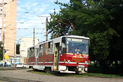 Tatra-T6B5 #1531 5-го маршрута на конечной станции "Проспект Гагарина"