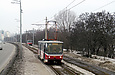 Tatra-T6B5 #4527 маршрута 16-А на улице Героев труда подъезжает к остановке "Сосновый бор"