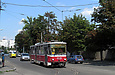 Tatra-T6B5 #4539 27-го маршрута на улице Полевой перед поворотом на улицу Смольную
