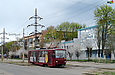 Tatra-T6B5 #4539 5-го маршрута на улице Морозова пересекает улицу Ковтуна