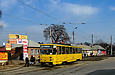 Tatra-T6B5 #4551 8-го маршрута на улице Академика Павлова отправился от остановки "Конюшенный переулок"