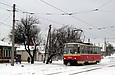 Tatra-T6B5 #4551 8-го маршрута на улице Академика Павлова подъзжает к остановке "Сабурова дача"