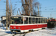 Tatra-T6B5 #4554 16-А маршрута выезжает с разворотного кольца конечной станции "Салтовская" (Льва Толстого)