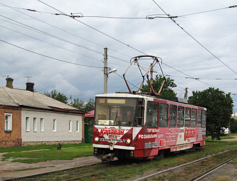 Tatra-T6B5 #4554 маршрута 8-Г на улице Академика Павлова в районе Сабуровой Дачи