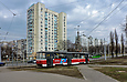 Tatra-T6B5 #4554 16-го маршрута на проспекте Тракторостроителей в районе Свято-Владимирского храма