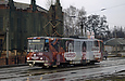 Tatra-T6B5 #4555 27-го маршрута на улице Академика Павлова в районе Конюшенного переулка