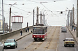 Tatra-T6B5 #4555 8-го маршрута на улице Плехановской на Балашовском путепроводе