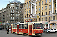 Tatra-T6B5 #4569 5-го маршрута на улице Красноармейской напротив кольца конечной станции "Южный вокзал"