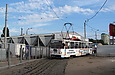 Tatra-T6B5 #4569 маршута 16-Г на однопутной линии по улице Героев Труда возле одноименной станции метро