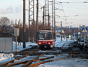Tatra-T6B5 #4570 маршрута 16-А на улице Веринской перед однопутным участком