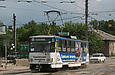 Tatra-T6B5 #4573 16а маршрута на улице Веринской отъезжает от остановки "улица Пестеля"