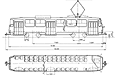 Габаритный чертеж трамвайного вагона Tatra-T6B5