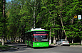 ЛАЗ-Е183А1 #2111 12-го маршрута на улице Лесопарковой прибыл на конечную станцию "Улица Рудика"