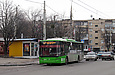 ЛАЗ-Е183А1 #2111 1-го маршрута на проспекте Маршала Жукова за поворотом с проспекта Героев Сталинграда