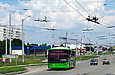 ЛАЗ-Е183А1 #2111 1-го маршрута на проспекте Маршала Жукова за перекрестком с улицей Танкопия