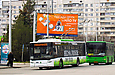 ЛАЗ-Е183А1 #3404 2-го маршрута на улице Ахсарова, на остановке "Станция метро "Алексеевская"