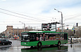 ЛАЗ-Е183А1 #3407 2-го маршрута выезжает на проспект Науки с разворотного круга "Ст. метро "Научная"