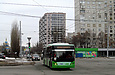 ЛАЗ-Е183А1 #3408 42-го маршрута на улице Валентиновской пересекает улицу Академика Павлова