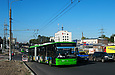 ЛАЗ-Е301D1 #2221 3-го маршрута на проспекте Гагарина отправляется от остановки "Улица Сидоренковская"