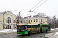 ЛАЗ-Е301D1 #2223 6-го маршрута разворачивается на конечной "Ж/д станция Основа"