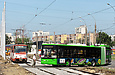 Tatra-T6B5 #4531 8-го маршрута и служебный ЛАЗ-Е301D1 #2226 на проспекте Героев Сталинграда возле строящейся троллейбусной линии по будущей Троллейбусной улице