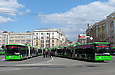 Троллейбусы ЛАЗ-E301D1 на площади Конституции во время презентации нового транспорта, приобретенного к Евро-2012
