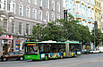 ЛАЗ-Е301D1 #3208 главного маршрута Евро-2012 на площади Конституции спускается к площади Розы Люксембург