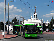 ЛАЗ-Е301D1 #3214 главного маршрута Евро-2012 на разворотном круге конечной станции "Аэропорт"