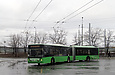 ЛАЗ-Е301D1 #3218 42-го маршрута разворачивается на конечной "Северная Салтовка"
