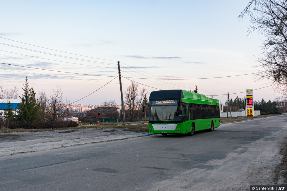 PTS-12 #2717 55-го маршрута на проспекте Жуковского возле улицы Фестивальной