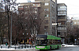PTS-12 #2743 на перекрестке улицы Ромена Роллана и проспекта Независимости разворачивается на бывшей троллейбусной конечной "Госпром"