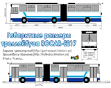Габаритный чертеж троллейбуса ROCAR-E217